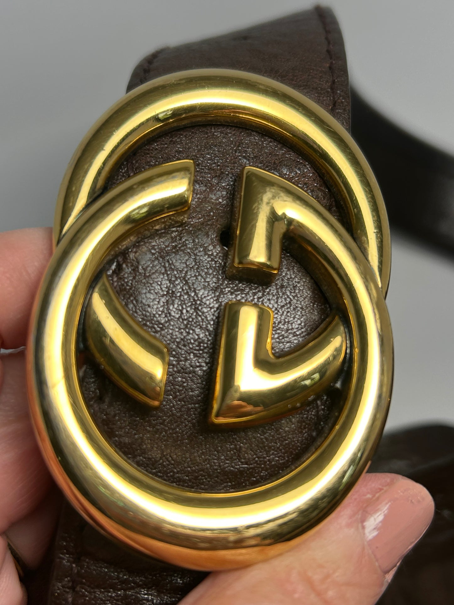 Gucci Guccissima Brown Leather 'Interlocking Icon' Drawstring Hobo 2015-2016